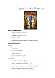 English Worksheet: Night at the museum