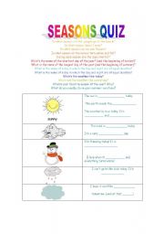 English Worksheet: Seasons Quiz