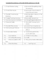 English worksheet: conditionals exercise