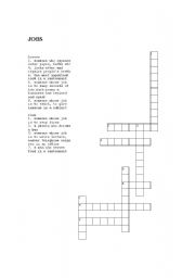 English worksheet: crossword