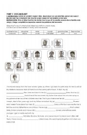 English Worksheet: FAMILY MEMBERS