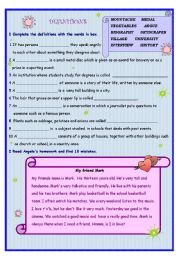 English Worksheet: definitions