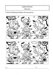 English Worksheet: Halloween Differences