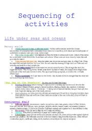 English worksheet: life under the water