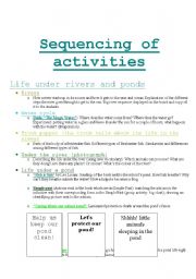 English worksheet: life under the water(rivers)