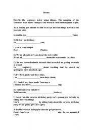 English worksheet: Using Advanced Idioms 