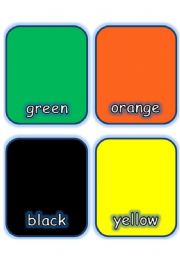 English Worksheet: FLASHCARD SET 1- COLOURS - PART 2