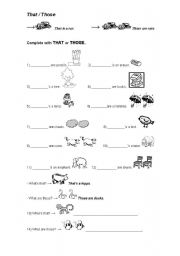 English Worksheet: That - Those