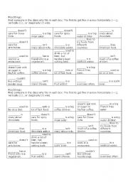 English Worksheet: Food Bingo, Dinner Role Play and Rubric