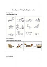 English Worksheet: Learning and Writing Cooking Instructions