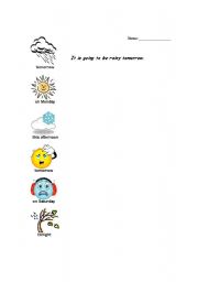 English worksheet: Weather Worksheet (going to)