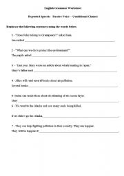 English Worksheet: reported speech - passive voice