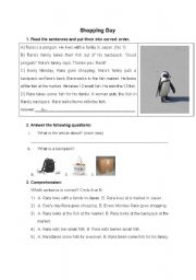 English Worksheet: A Shopping Day