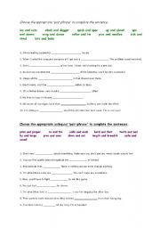 English Worksheet: !! PAIR PHRASES !!  ins and outs,ups and downs, bits and bobs etc