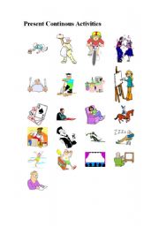 English Worksheet: gif to practice present continous