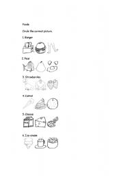 English Worksheet: Circle the correct picture- foods
