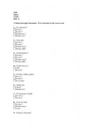 English Worksheet: quiz
