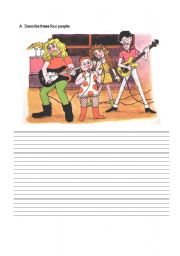 English worksheet: Describing a rock band