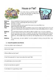 English Worksheet: House and Furniture