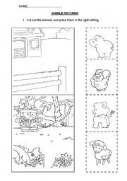 English Worksheet: Jungle or farm