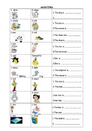 English Worksheet: Adjectives