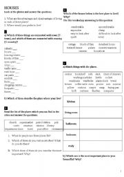 English Worksheet: HOUSES