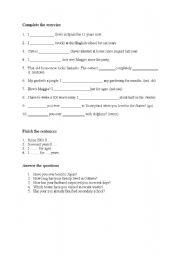 English worksheet: Present Perfect Simple