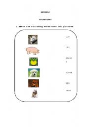 English worksheet: ANIMALS