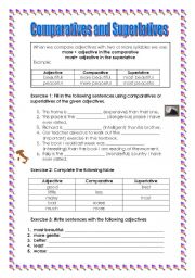 English Worksheet: Comparatives and Superlatives: adjectives with two or more syllables