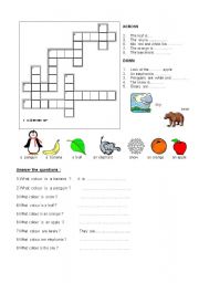 English Worksheet: colours