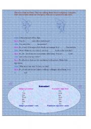 English worksheet: possessive adjectives