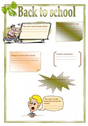 English Worksheet: Back to school