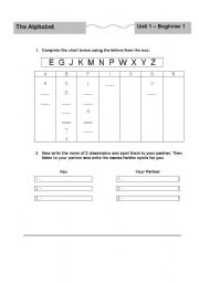 English worksheet: Alphabet - Spelling and Pronunciation