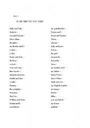 English worksheet: Personal pronouns