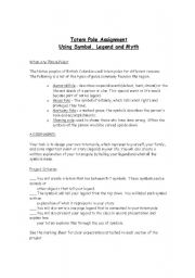 English Worksheet: Totem Pole Art Project