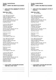 English Worksheet: Song - Eight days a week by The Beatles