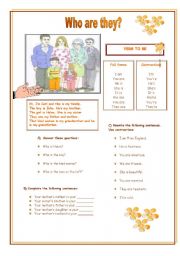 English Worksheet: Who are they?