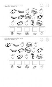 English Worksheet: Food and Numbers