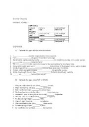 English Worksheet: Present perfect