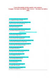 English Worksheet: passive voice