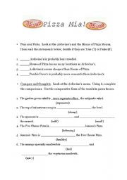 English Worksheet: Pizza Mia!  Comparative Adjectives