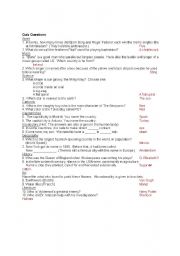 English Worksheet: General Knowledge Quiz