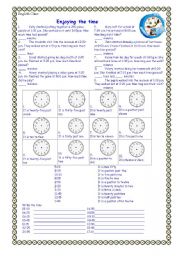 English Worksheet: Learning the time