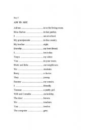 English Worksheet: Verb to be