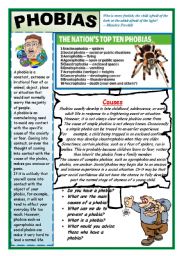 English Worksheet: WHAT PHOBIA DO YOU HAVE? 