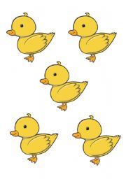  FIVE LITTLE DUCKS PART 2 - FLASHCARD OF THE FIVE LITTLE DUCKS + WORKSHEET TO COLOUR IN