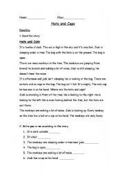 English Worksheet: reading comprehansion