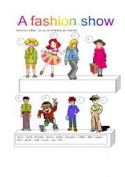 English Worksheet: A  FASHION SHOW