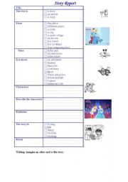 English Worksheet: cinderella: story report