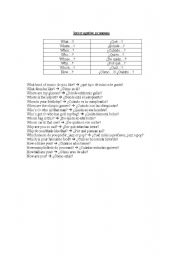 English Worksheet: INTERROGATIVE PRONUONS